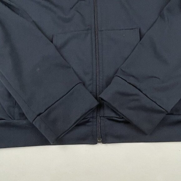 Nike Athletic Hooded Active Jacket Women’s L(12/14) Poly Stretch Run Sports Blue - Picture 10 of 11